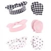 Hudson Baby Infant Girl Cotton Headband and Scratch Mitten 6pc Set, Lady Bug, 0-6 Months