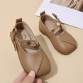 thumbnail image 6 of ZACPNCV Girls Loafers Slip On Flats Casual Boat Shoes Round Toe Wedding Church School Uniform Dress Shoes Khaki, 6 of 9