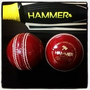 Hammer LE Red Cricket Ball- Junior Size 4 3/4 OZ (Pack of 1)