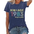 thumbnail image 3 of Trendfront Womens Vintage 1983 T Shirts Letter Graphic Crewneck Casual Short Sleeve Loose Fit Tops Trendy Fashion Tee Pullover Daily Wear, 3 of 5