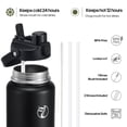 thumbnail image 5 of GEDUX 64 oz Insulated Stainless Steel Water Bottle, Half Gallon Water Bottle with 2-in-1 Chug & Straw Lid and Handle, Leak Proof Wide Mouth Vacuum Tumbler for Gym Travel, 5 of 7