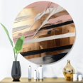 thumbnail image 2 of Designart "Contemporary Forms Gold and Pink I" Abstract Metal Round Wall Art, 2 of 5