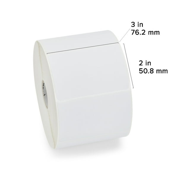 Zebra Z-Select 4000D Direct Thermal Labels, 3" x 2" Label, 0.75" Core, 210 Labels Per Roll, 36 Rolls