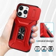 thumbnail image 2 of Funda para GANGXUN iPhone 14 Pro Max - Soporte metálico, Función magnética, Rojo, 2 of 5
