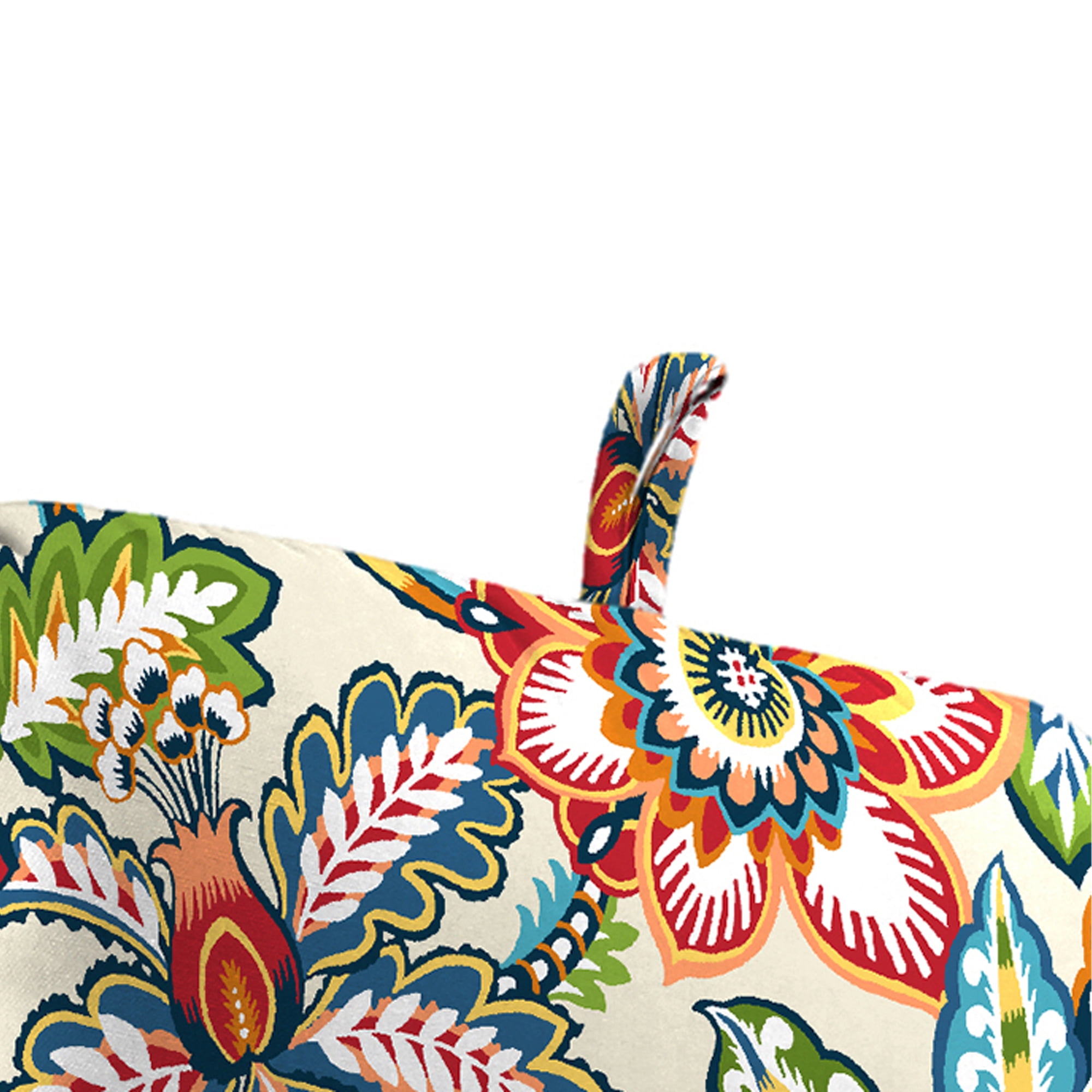 Jordan Manufacturing 45" x 22" Copeland Fiesta Multicolor Floral Rectangular Outdoor Chair Cushion with Ties and Hanger Loop
