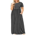 thumbnail image 3 of POSESHE Women's Plus Size Short Sleeve Maxi Dress with Pockets，Tunic Swing T-Shirt Dress, 3 of 5