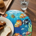 thumbnail image 3 of Ocean Coral Fish Round 13 Inch Placemats Set of 2, Colorful Underwater World Seagrass HeatResistant Non Slip Place Mats for Dining Table, Wipeable Braided Kitchen Table Mats for Housewarming, 3 of 9