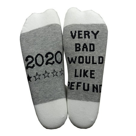 

YUUZONE Unisex Cotton Crew Socks Funny Saying 2020 Very Bad Would Like Refund Hosiery