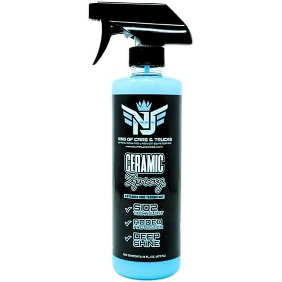 16oz Ceramic Spray for Cars, Trucks, Boats, Motorcycles – SiO2 Hydrophobic Coating, High Gloss Finish, UV Protection, Water Beading, Easy Spray-On Formula for Paint, Glass, Chrome & Plastics