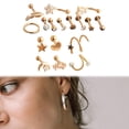 thumbnail image 4 of 17x Pendientes de oreja de material acero inoxidable Conjunto de joyas de para hombres Mujeres Pendientes Aros Barbell Stud Pendientes Hoop Stud Coraz Salvador Joyas perforantes, 4 of 8