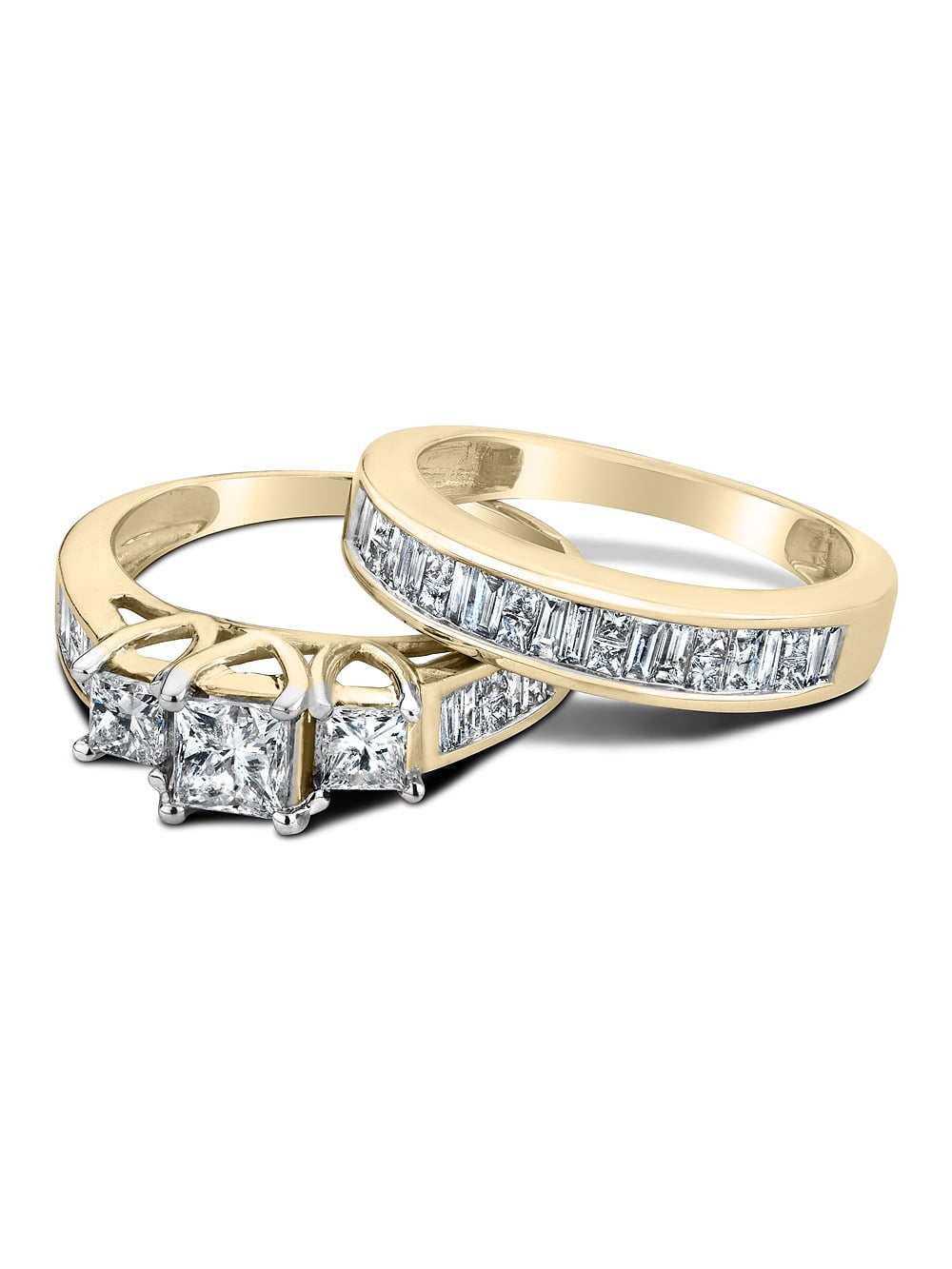 Gem And Harmony 1.0 Carat (Ctw HI, I1I2) Princess Cut Three Stone