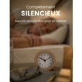 thumbnail image 3 of Battery Operated Alarm Clock, Wooden Alarm Clock, Analog Travel Alarm Clock, Luminous, Silent, Non-Ticking, with Snooze Function, Needle Clock, Ascen, 3 of 4