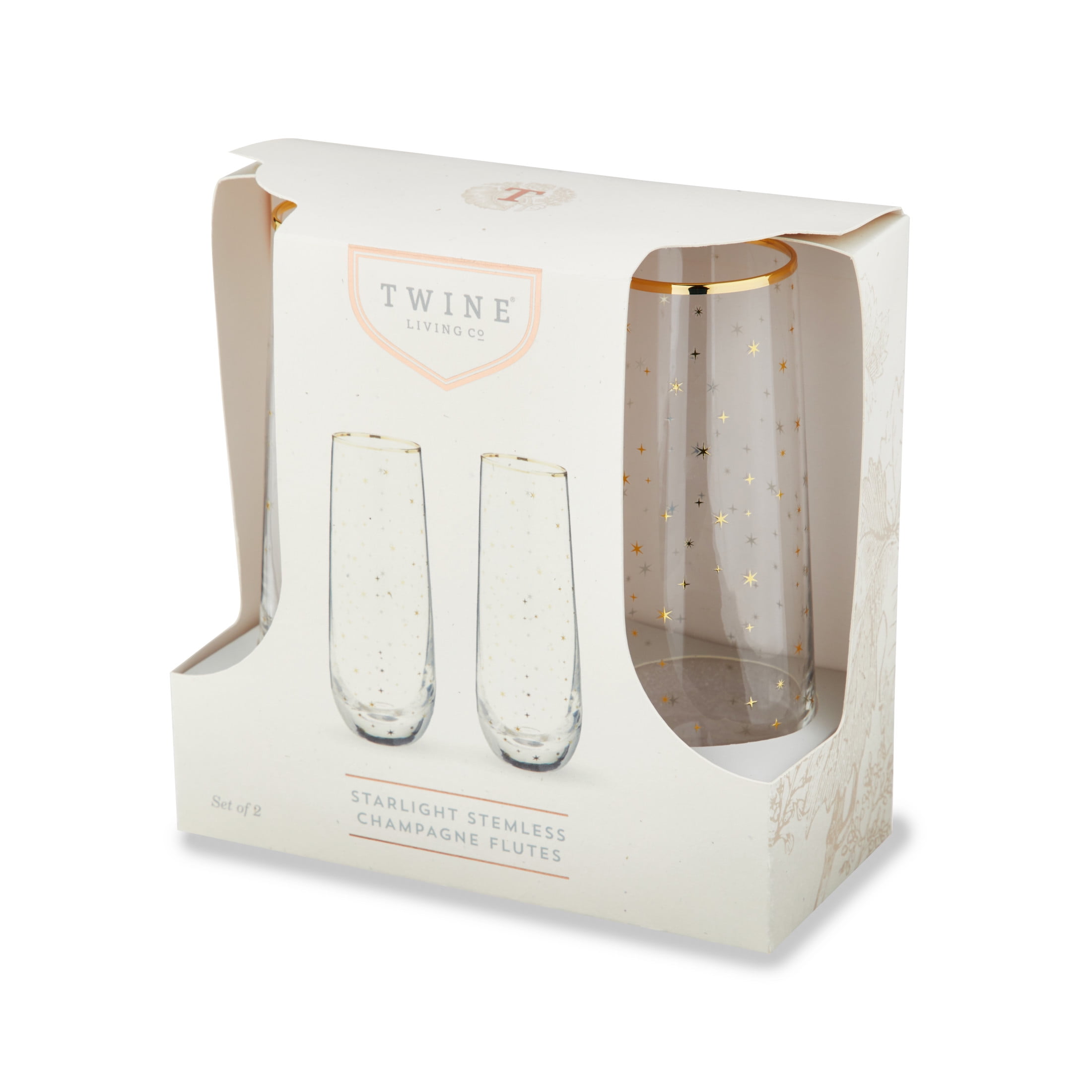 Twine Starlight Champagne Flutes Mimosa Glasses Wedding Gift 10oz Set of 2