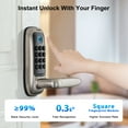 thumbnail image 2 of Keyless-Entry Fingerprint Smart Door Lock: Electric Door Knob, Biometric Handle, App Control, Delayed Auto Lock, Waterproof, Square Fingerprint Module, Emergency Power Interface, For Winter, Humid, 2 of 10