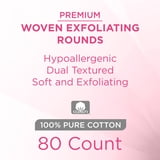 Exfoliant Rounds Equate Beauty Premium Woven Exfoliating Rounds, 80 Count HSA/FSA ...