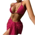 thumbnail image 2 of Babysbule Women's Three Piece Swimsuit Comfortable And Fashionable Solid Color Split Summer Swimwear Sets, 2 of 7
