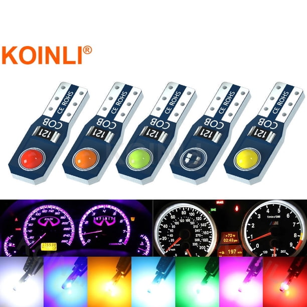 KOINLI Instrumento Dash Luz T5 Bombilla Led W3W T5 Medidor Neo Cuña 73 74 Interior Salpicadero Lateral Auto Indicador De huangjie unisex