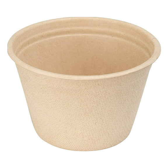 EcoQuality [50 PACK] 4 Oz Compostable Condiment Souffle Bagasse Cups - Portion Cup - Sugarcane, Biodegradable Perfect For Sauces, Samples, Condiments, Slime, Jello Shot, Food Storage, Small Cups