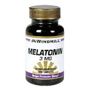 Melatonin 3 Mg Dietary Supplement Tablets By Windmill Helps Promote Sleep - 100 Ea