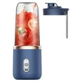 thumbnail image 4 of Mixeur Alimentaire Rechargeable USB 400ml 6 Lames Bleu avec Couvercle Tasse, 4 of 9