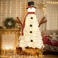thumbnail image 4 of CZBZ 4FT Christmas Tree, Pre-Lit Artificial Realistic Full Tree with 100 Lights, Snowman-Shaped Artificial Christmas Tree, Xmas Tree with 380 Branch Tips, Festival Celebration Decoration, 4 of 10