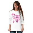 thumbnail image 4 of Breast Cancer Fight Like Betty Boop Women Plus Size Long Sleeve Tee Brisco Brands 2X, 4 of 5