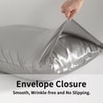 thumbnail image 4 of Flxxie Satin Body Pillow Cover - Ultra Soft Cooling 20"x54" Pillowcase for Hair & Skin, Anti Wrinkle - Envelope Closure - 1 Pack - Grey, 4 of 5