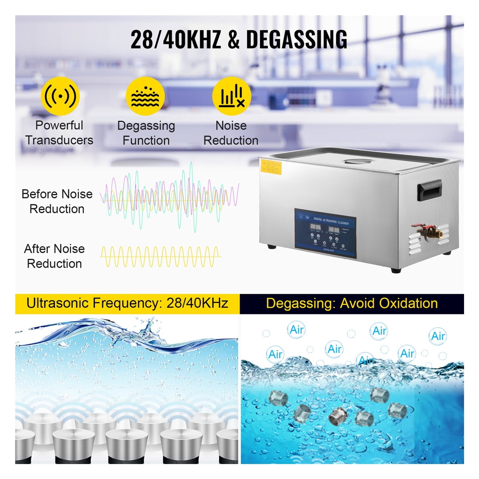 2L 3.2L 6L 10L 22L 30L Ultrasonic Cleaner With Double-Frequence Digital Portable Washing Machine Ultrasound Home Appliance ,Strong Cleaning
