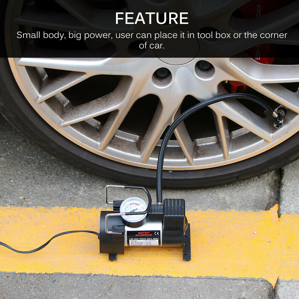 Heavy Duty Portable 12V 150PSI Car Tyre Auto Tire Inflator Pump Air For Universal Vehicle SUV Truck Caravan