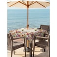 Colorful Flowers Square Outdoor Tablecloth with Umbrella Hole ...
