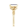 thumbnail image 3 of Solitaire Lab Created Blue Sapphire Celtic Ring with Diamond - 1.7 Carat - AAAA Quality, 18K Yellow Gold, US 8.50, 3 of 8