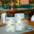 thumbnail image 3 of Yayeee Flameless Candles with Remote Flickering Battery Operated Multi Color Changing, Sunflowers and Leaves Pattern, 3 of 7