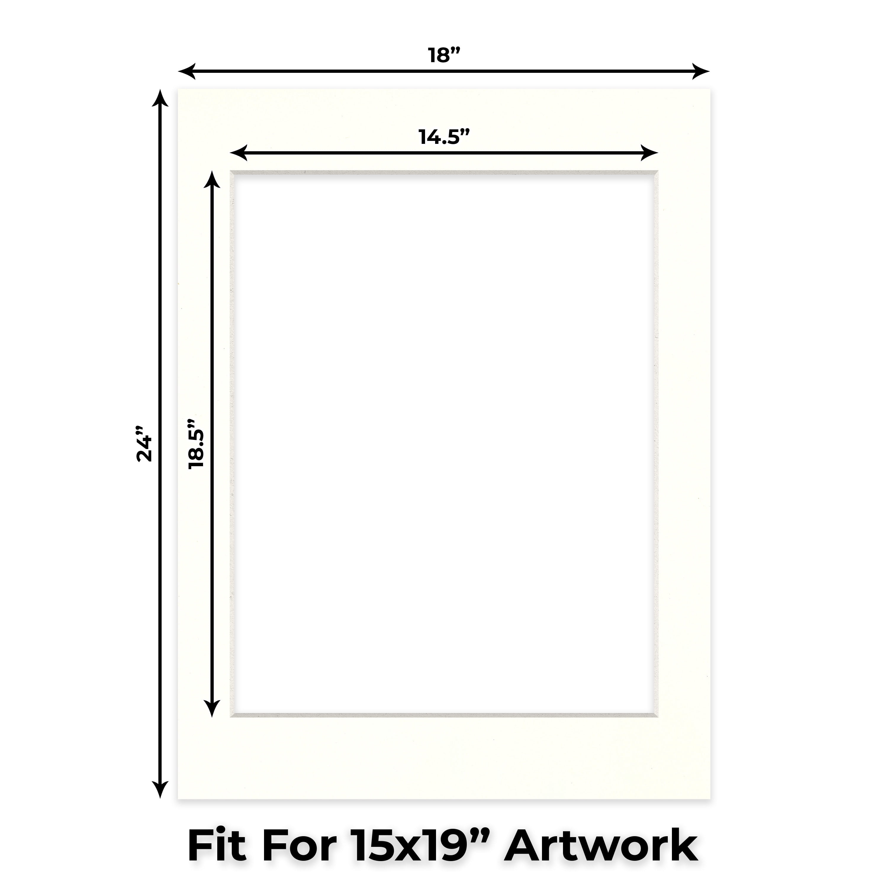 Antique White Picture Frame Mat for 18x24 Frames - Fits 15x19 Photos - 25 Mats