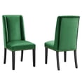 thumbnail image 2 of Modway Baron Performance Velvet Dining Chairs - Set of 2 in Emerald, 2 of 9