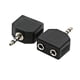 thumbnail image 1 of Adaptador de conector de audio estéreo Troglfold (2 unidades, 3,5 mm, 1 a 2 macho a hembra, doble mono, para auriculares y micrófono), color negro, 1 of 8
