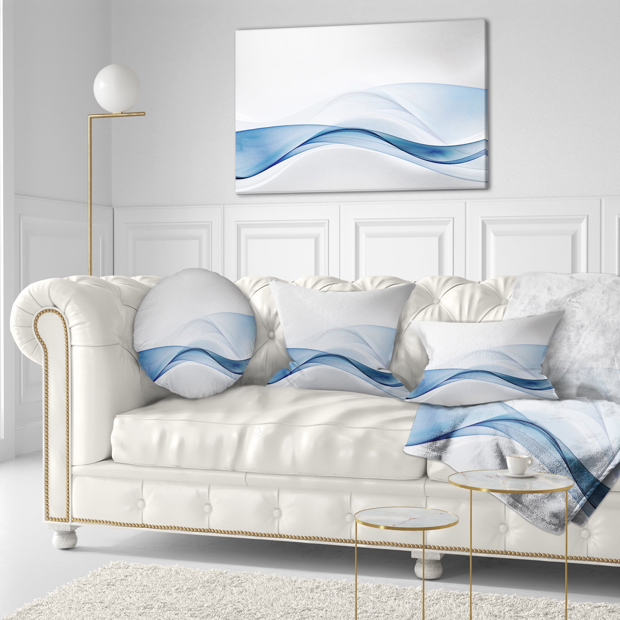 Designart 3D Wave of Water Splash - Abstract Throw Pillow - 12x20