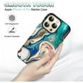 thumbnail image 2 of CASEFIV for iPhone 14 Pro Case,Marble Stylish Heavy Duty Shockproof Full Body Protection Phone Covers for Women Girls,Blue/Drift Sand, 2 of 8