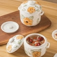thumbnail image 2 of Qeeadeea Onion Soup Bowl With Lid And Handle, Ceramic Soup Bowl, Microwave Bowl Oven Safe.-yellow and flowers-500ml, 2 of 7