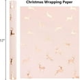 thumbnail image 3 of HOMERAL Christmas wrapping paper roll - 3D Embossed Reindeer on White with Gold Foil Metallic Shine for Christmas, New Year Celebration - 17 In x 33 Ft, 3 of 6