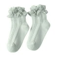 thumbnail image 2 of Delliss Girl Lace Ruffle Frilly Ankle Socks Lace solid color cotton socks Toddler Girl Socks Toddler Ruffle Sock 0-12 Years, 2 of 3