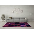 thumbnail image 3 of Ahgly Company Indoor Round Patchwork Purple Transitional Area Rugs, 4' Round, 3 of 4