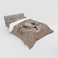 thumbnail image 3 of Ambesonne Animal Bedding Set 3 Pcs, Domestic Cat Face, Twin XL, Bluegrey Umber Brown, 3 of 3