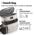 thumbnail image 3 of Fit + Fresh Dual Compartment Lunch Bag For Women, Insulated Lunch Box With Containers, B&W Dot, 3 of 9