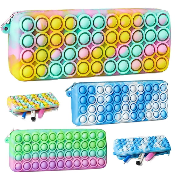 Pop it Fidget Stationery Case Stress Relief Colorful Case For Pen & Pencil