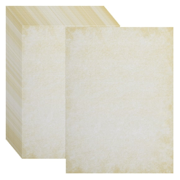 Uxcell 24 Packs Vintage Cotton Paper Printer Paper Light Yellow 8 x 11"