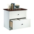 Sauder Lateral File with Cherry Accent, Soft White Finish