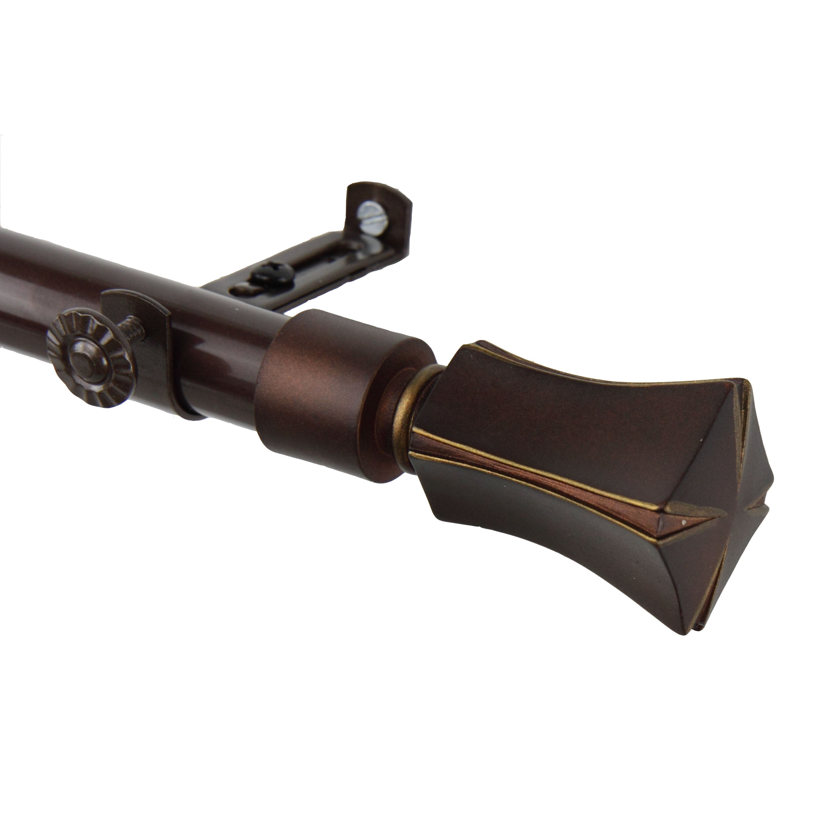 13/16" Dia Adjustable 120-170" Leandro Curtain Rod in Cocoa