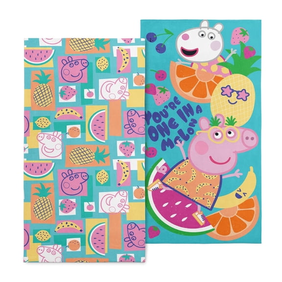 Peppa Pig Fruit Salad One In A Melon 2 pack Beach Towels, 30 x 60 inches
