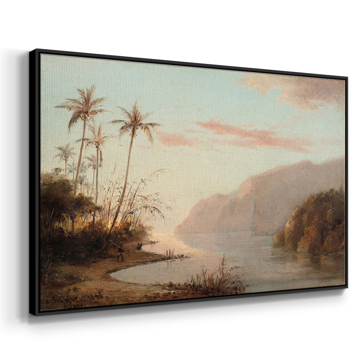Vintage Landscape-XXXVI By Wexford Home Framed in Black Wood Gallery Wrapped Canvas 25 in. x 37 in.