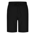 thumbnail image 5 of DPTALR George Men's Cotton Linen Shorts,Casual Inseam with Drawstring,Stretch Summer Beach Wear,Black,Big and Tall Men XXXL, 5 of 8